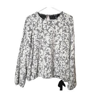 Ellen Tracy Women’s Long Sleeve Drawstring Waist Tie Sweater Blouse Sz M